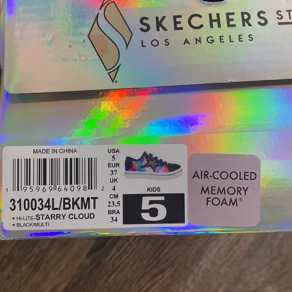 Skechers Shoes Girls Size 5, 6 Black Pink Starry Cloud MultiColored Sneakers - Picture 8 of 9